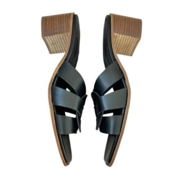 NWOB Bruno Magli Aria Block Heel Slide Sandal Black Size 9.5 - Picture 5 of 11